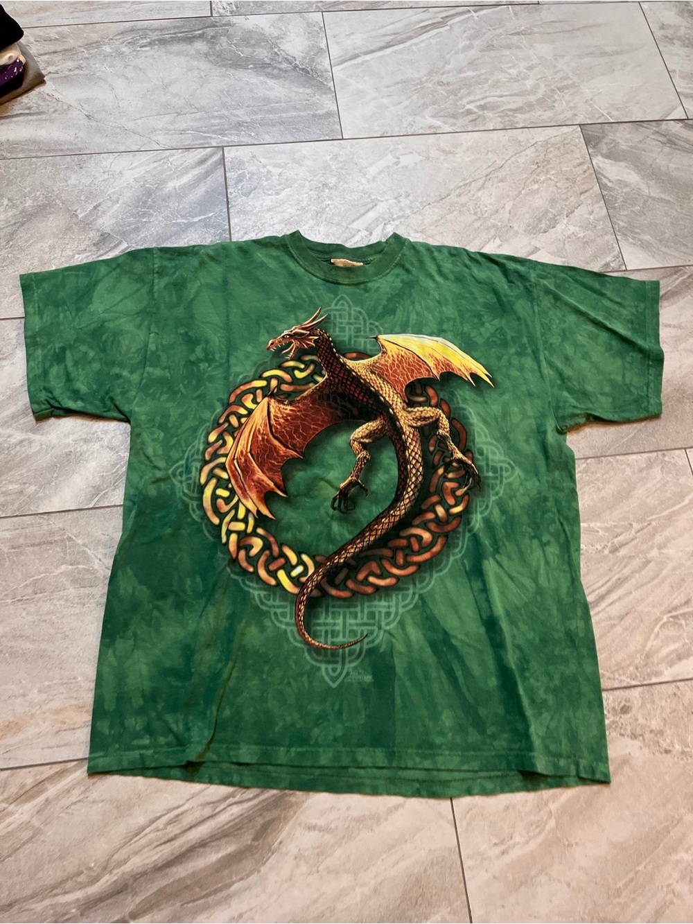 2000s Dragon Tie Dye the mountain Tee